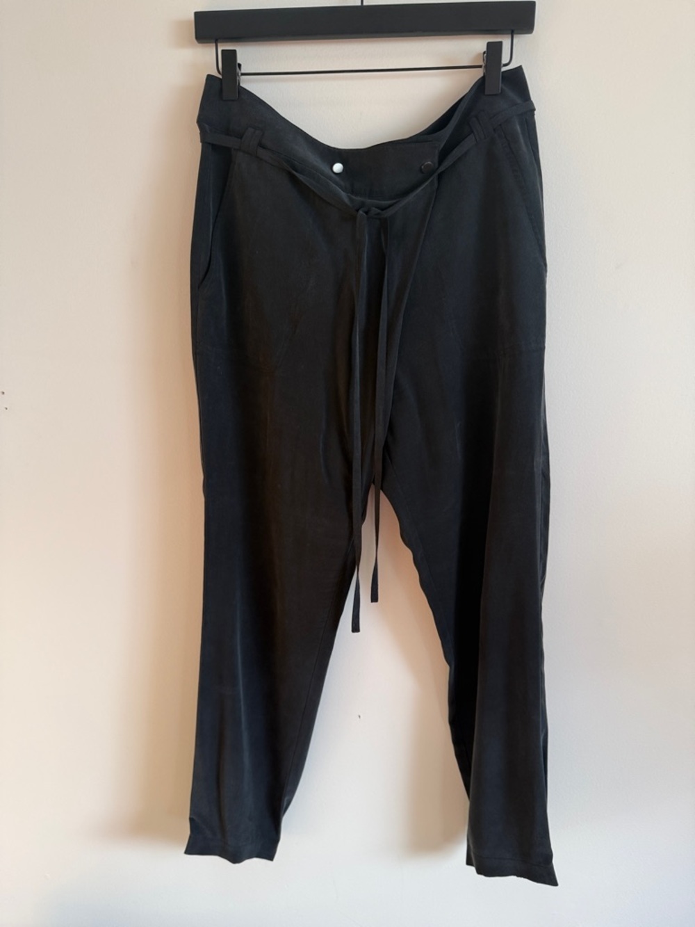 Black Silk Slouchy Pants